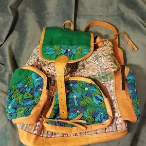 Handmade Leather hand stitche Backpack from Mexico